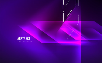 Dynamic neon shiny abstract background. Trendy abstract layout template for business or technology presentation, internet poster or web brochure cover, wallpaper