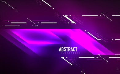 Dynamic neon shiny abstract background. Trendy abstract layout template for business or technology presentation, internet poster or web brochure cover, wallpaper