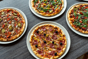 tasty italian pizzas on a plate