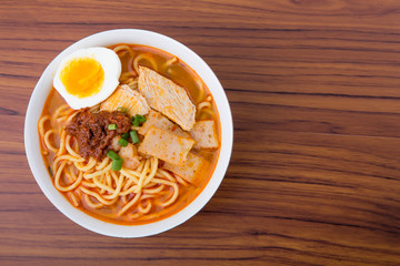 Famous Malaysia Prawn noodle with chili paste