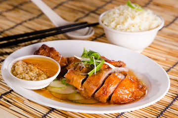 Asian chinese style chicken rice