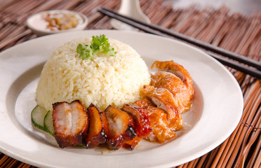 Asian chinese style chicken rice