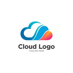 creative cloud technology logo template