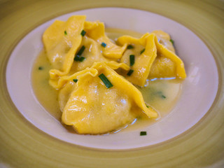 Delicious italian pasta , a kind of dumpling