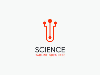 Science laboratiry sign, molecular new technology symbol.DNA logo design template