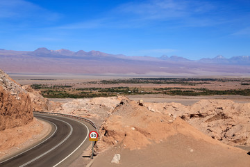 Fototapeta na wymiar endless Roads of Altiplano in Chile