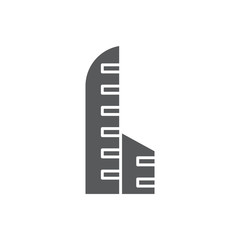 Skyscraper building construction vector icon isolated on white background
