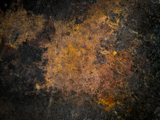 Metal rust on dirty old steel plate texture.