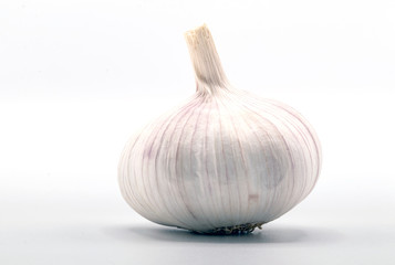 Close up of garlic isolate on white background.