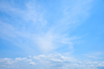 Blue sky with clouds background.