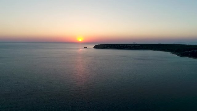 We viewed the magnificent sunset from Bozcaada from the air.