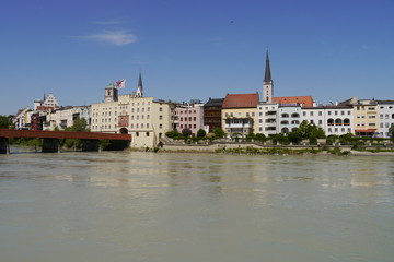 Blick auf die Stadt Wasserburg am Inn