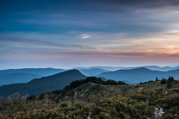 sunset in the mountains
