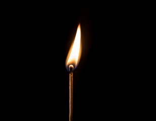 burning matches on a black background