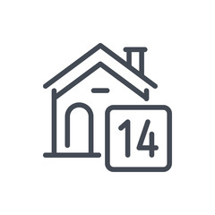 Quarantine line icon. Home Quarantine vector outline sign.