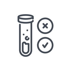 Laboratory test result line icon. Virus analysis vector outline sign.