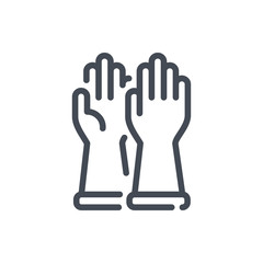 Protective gloves line icon. Medical gloves vector outline sign.