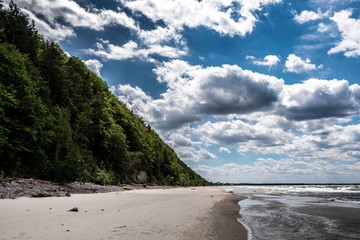 Beautiful Baltic coast, sandy calm beach. Without people.