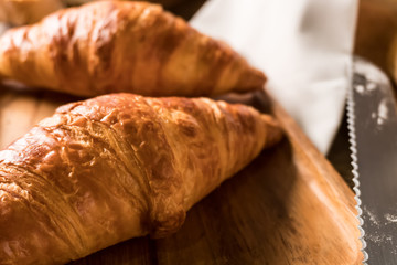 Background of variety mixed homemade organic bio fresh bake pastry ( sliced bread, toast, loaf, Croissant and baguette ). Best for delicious healthy vegetarian meal breakfast lunch with chess and  jam