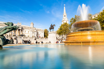 Trafalgar Square in London United Kingdom, UK.