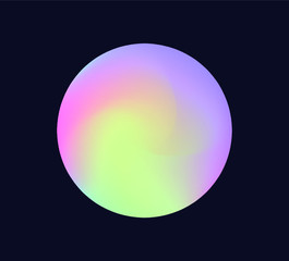 Gradient orb, colorful circle in neon holographic tones.