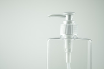 Fototapeta na wymiar Blank realistic plastic pump bottle