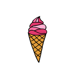 ice cream doodle icon, vector illustration