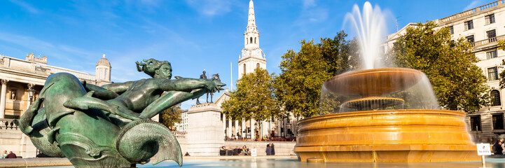 London, England - March 08, 2012: The National Gallery and Trafalgar Square in the afternoon.