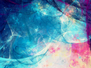 blue abstract fractal background 3d rendering illustration