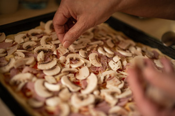 Homemade pizza food cooking baking