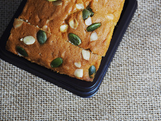 cake and chocolate cake withe grain and healthy style sweet tast food 