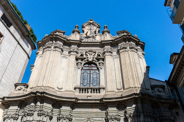Fototapeta na wymiar Ornate church entrance, Milan, Italy