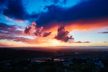 Naklejka premium Cashmere Hill Lookout at Sunset in Christchurch