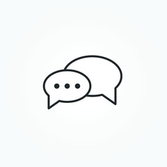 Chat - speech bubble line icon. Editable stroke. Simple flat style design. Vector illustration.