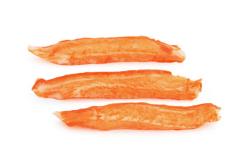 Imitation Crab Stick isolated on white background. This has clipping path.