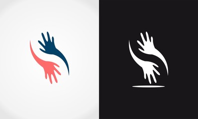 letter hand icon vector logo