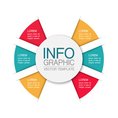 Vector iInfographic template for business, presentations, web design, 6 options.