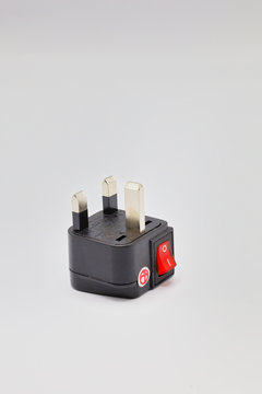 Universal plugs adapters on white background
