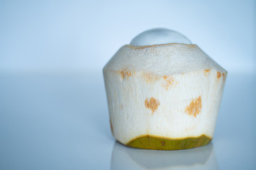 Peeled Coconut Ready to Eat. Peelless coconut