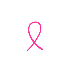 breast cancer awareness ribbon doodle icon, vector illustration