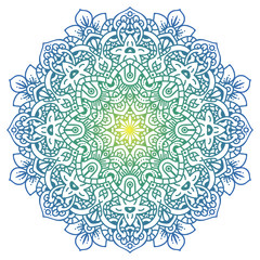 Vector round abstract circle. Mandala style. Decorative element, colored circular design element.