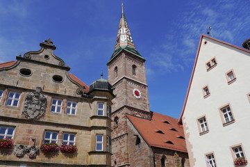 Fototapeta na wymiar Mittelalterliche Stadt Wolframs-Eschenbach