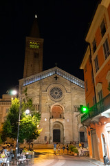 Fototapeta na wymiar Piacenza, Italy, view of the Duomo of the city at night 