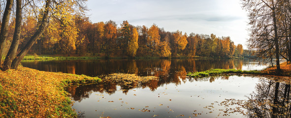 Autumn landscape with lake