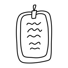 Hand drawn doodle sheet on paper tablet. Single element isolated on white background. Vector stock illustration.