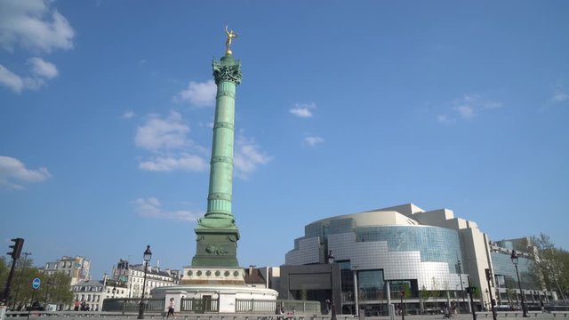 Paris, The column of Jules, monument to the French Revolution, at the Bastille square