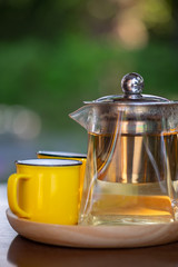 tea pot and cups