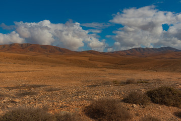 colorful desert of Fuerteventura in Spain Canary islands