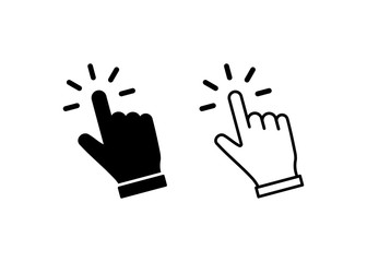 Hand click icon vector. Hand cursor icon 