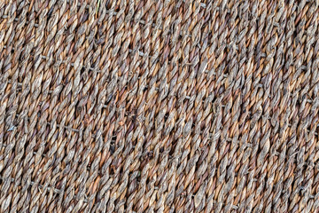 Woven reed Mat texture background. An old Mat.